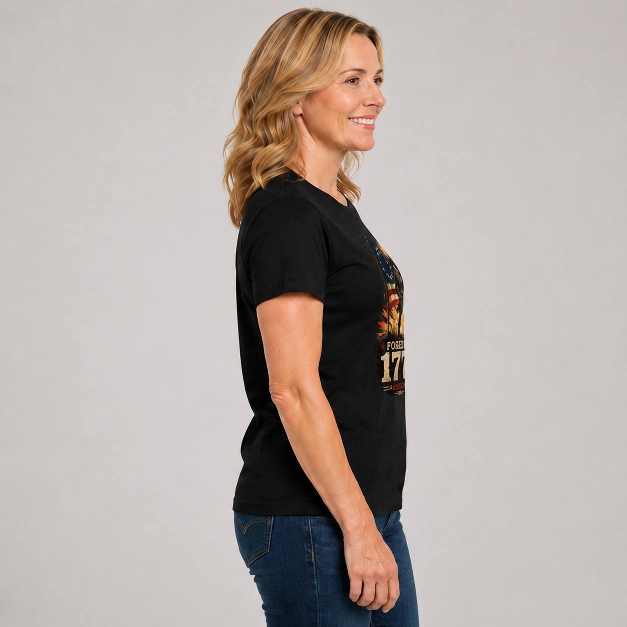 Forged in 1776 — America 250 Tee in Women's black view 2, additional product view