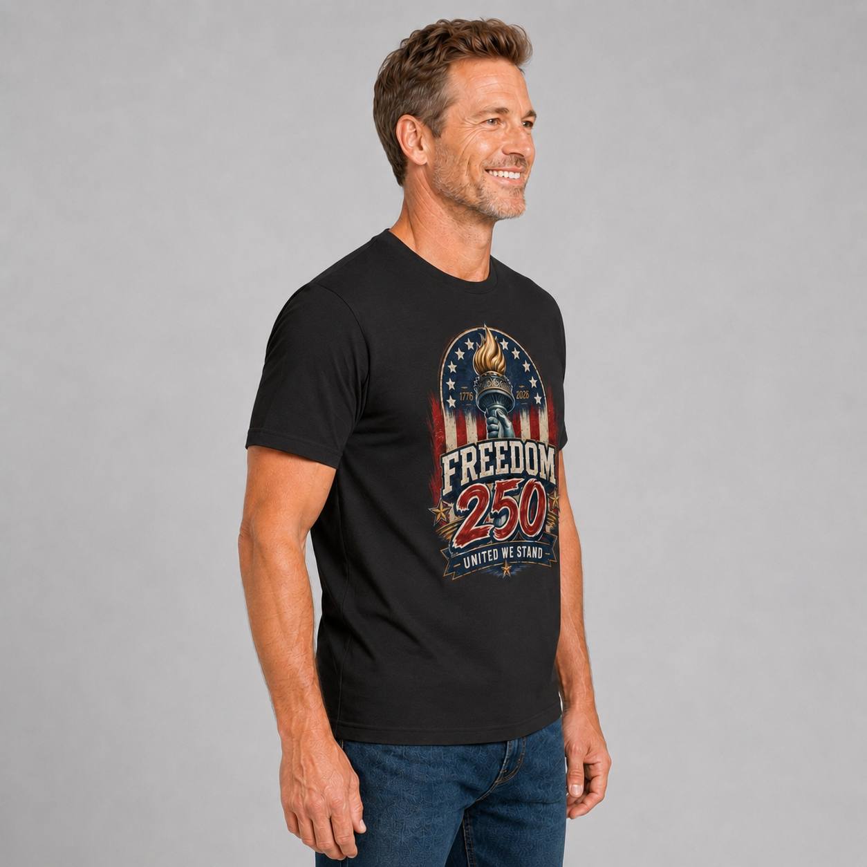 Freedom 250 — United We Stand Tee in Men's black view 2, additional product view