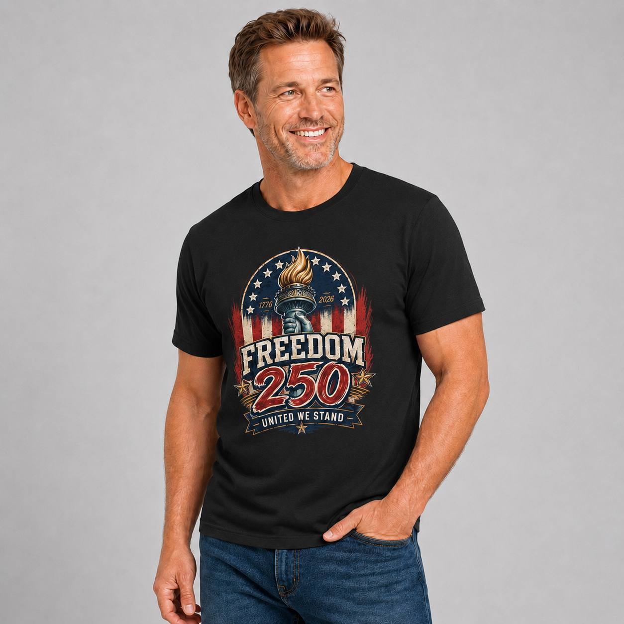 Freedom 250 — United We Stand Tee in Men's black view 3, additional product view