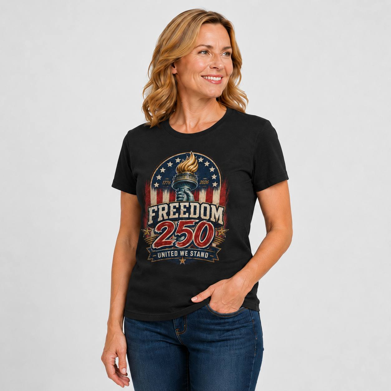 Freedom 250 — United We Stand Tee in Women's black view 3, additional product view